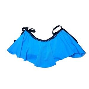 Urban Sea Royal Blue &‎ Black Flounce Bikini Top Size S